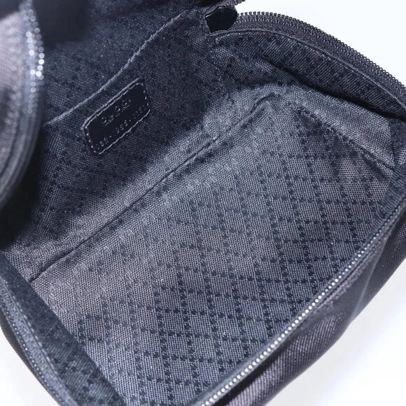 GUCCI Bamboo Vanity Hand Bag Nylon Black Silver Auth - Picture 10 of 16